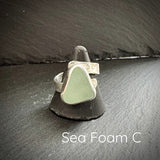 Sea Glass adjustable Sterling Silver ring