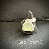 Sea Glass adjustable Sterling Silver ring