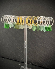 Sea glass earring hoops in Sterling Silver and Gold plated