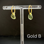Sea Green Sea glass Gold earring hoops
