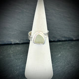 Sea foam Sea glass Sterling silver adjustable ring b