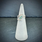 Sea foam Sea glass Sterling silver adjustable ring with pebbles