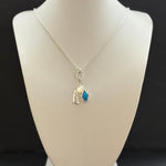 Sea glass Sea Talisman charm necklace with Sterling Silver Rope chain (g)