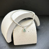 Sterling Silver Sea Glass stacking bracelet- Blue