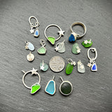 Small Sea Glass necklace with Star charm - White