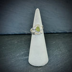 Sea green Sea glass Sterling silver adjustable ring with pebbles