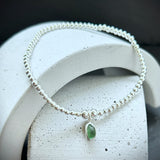 Sterling Silver Sea Glass stacking bracelet- Sea Foam