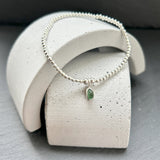 Sterling Silver Sea Glass stacking bracelet- Sea Foam