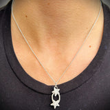 Seren Sterling Silver Double star necklace