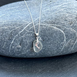 Silver Dolphin sea glass necklace 
