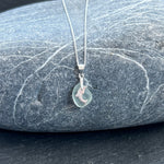 Silver sea glass dolphin necklace