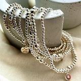 Flow silver stacking bracelet