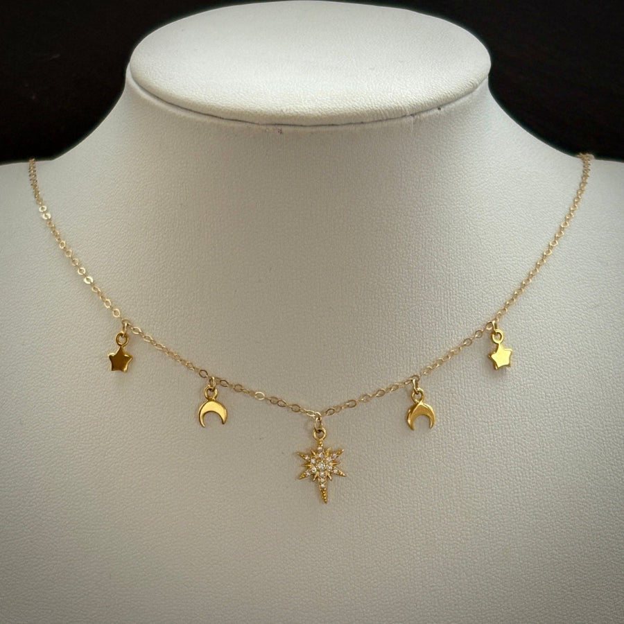 Starfall Gold choker necklace