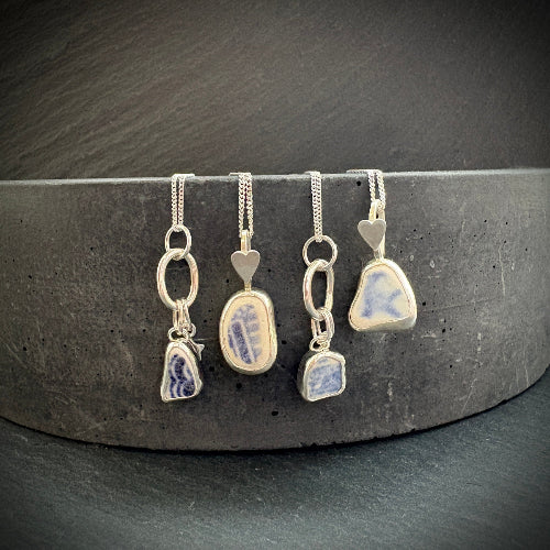 Sterling Silver sea pottery necklaces