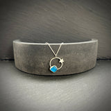 Sterling Silver Star necklace with bright turquoise Sea glass