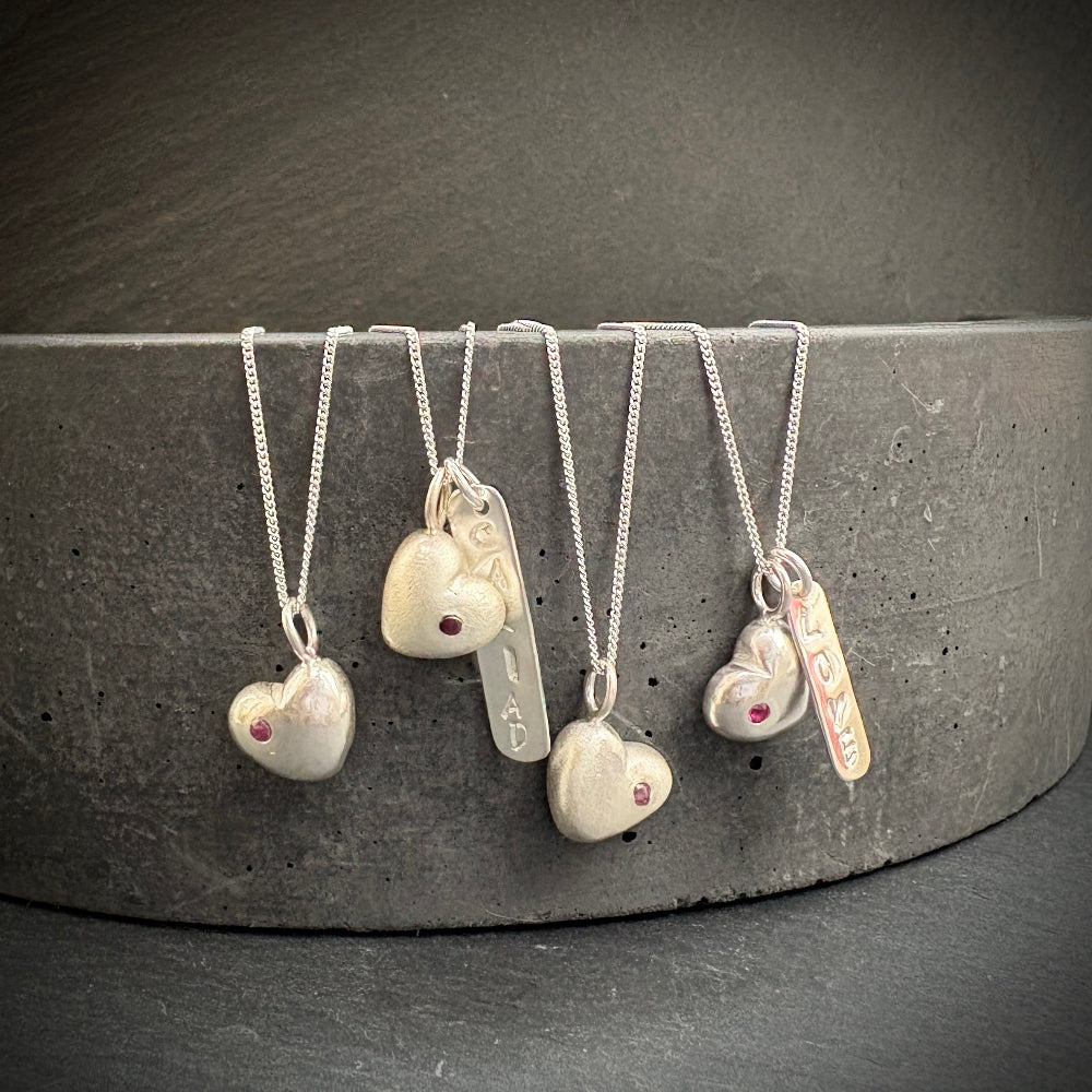 Sterling Silver heart pendant necklace