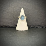 Sterling Silver rock pool Sea glass ring in blue