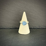 Sterling Silver rock pool Sea glass ring in blue 