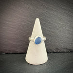 Sterling Silver rock pool Sea glass ring in blue 