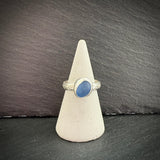 Sterling Silver rock pool Sea glass ring in blue 