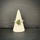 Sterling Silver rock pool Sea glass ring in green
