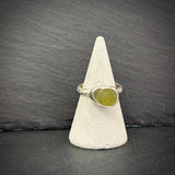 Sterling Silver rock pool Sea glass ring in sea green