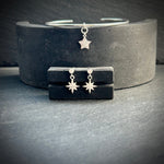 Sterling Silver sparkle star stud earrings and bangle