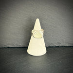 Sterling Silver rock pool Sea glass ring in white