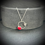 Sterling silver Bright red Seren star necklace