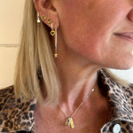 Sterling silver and gold padlock charm necklace