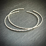 Sterling silver oval and rondelle cuff bangles