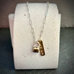 Sterling silver padlock love stack necklace