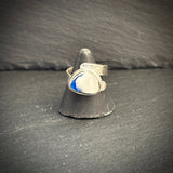 Sterling silver seascape adjustable Sea glass ring
