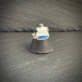 silver seascape adjustable Sea glass ring