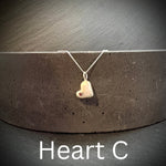 Sterling silver solid Heart pendant with Ruby cariad stamped tag