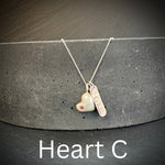 Sterling silver solid Heart pendant with Ruby