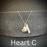 Sterling silver solid Heart pendant with Ruby
