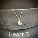 Sterling silver solid Heart pendant with Ruby 