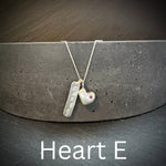 Sterling silver solid Heart pendant