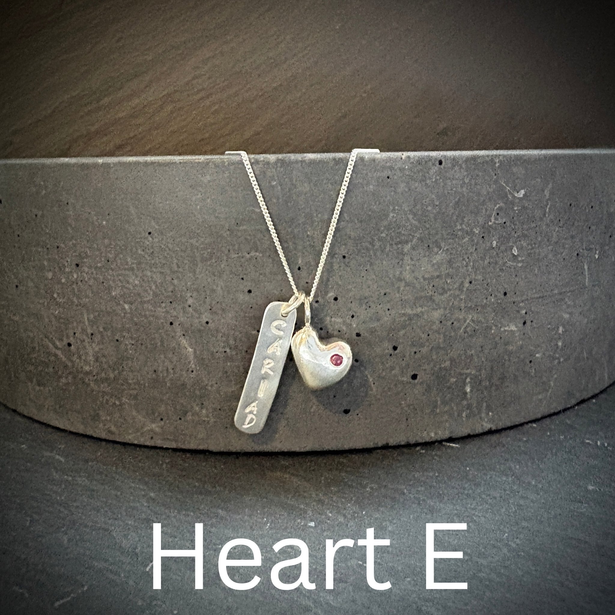 Sterling silver solid Heart pendant