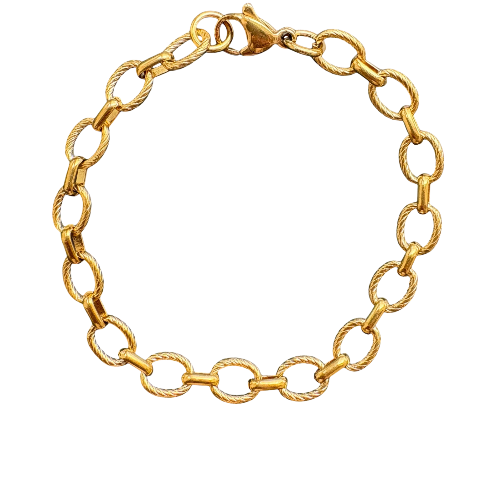 Textured link bracelet 7"