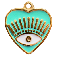 Charm Bar charm Turquoise eye heart