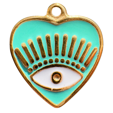 Turquoise evil eye heart