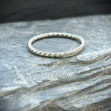 Twisted Sterling silver hammered stacking ring