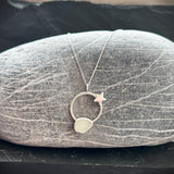 Seren Sterling Silver Star Sea Glass necklace - white