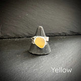 Sea Glass adjustable Sterling Silver ring