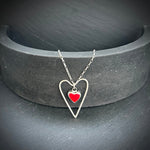 Sterling silver love heart necklace