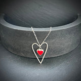 Sterling silver love heart necklace