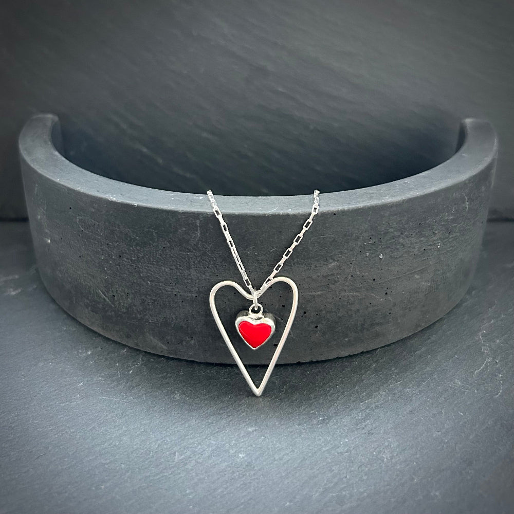 Double heart necklace