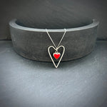 double silver heart necklace